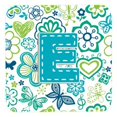 thumbnail image 1 of Carolines Treasures  Letter E Flowers And Butterflies Teal Blue Foam Coasters - Set Of 4, 1 of 1