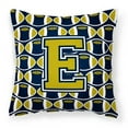 thumbnail image 1 of Carolines Treasures  Letter E Football Blue & Gold Fabric Decorative Pillow - Blue & Gold - 14in. H x 3in. W x 14in. L, 1 of 1