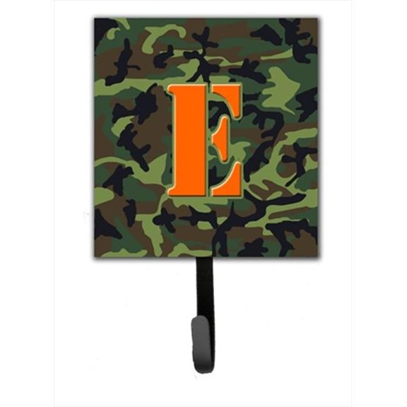 Carolines Treasures Letter E Initial Monogram - Camo Green Leash Holder Or Key Hook