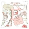 thumbnail image 1 of Carolines Treasures  Letter E Love In Paris Pink Canvas Fabric Decorative Pillow, 1 of 1