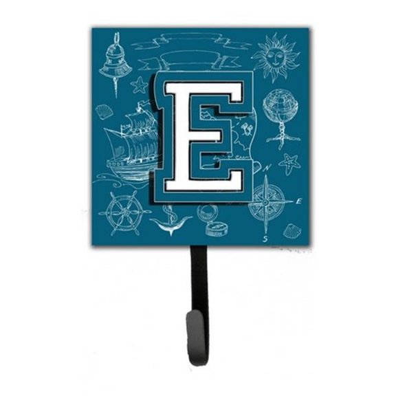 Carolines Treasures Letter E Sea Doodles Initial Alphabet Leash & Key Holder