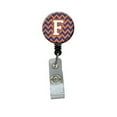 thumbnail image 1 of Carolines Treasures  Letter F Chevron Blue & Orange No.3 Retractable Badge Reel - Blue & Orange - 5in. H x 1in. W x 2in. L, 1 of 1
