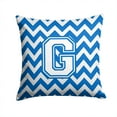 thumbnail image 1 of Caroline's Treasures CJ1045-GPW1414 Letter G Chevron Blue and White Fabric Decorative Pillow , 14Hx14W, multicolor, 1 of 4