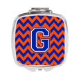 thumbnail image 1 of Carolines Treasures  Letter G Chevron Orange & Blue Compact Mirror - 3 x 0.3 x 2.75 in., 1 of 1