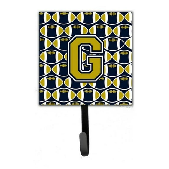 Carolines Treasures Letter G Football Blue & Gold Leash or Key Holder - Blue & Gold - 6in. H x 1.25in. W x 4.25in. L