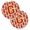 thumbnail image 1 of Carolines Treasures  Letter G Football Cardinal & Gold Set of 2 Cup Holder Car Coaster - Cardinal & Gold, 1 of 1