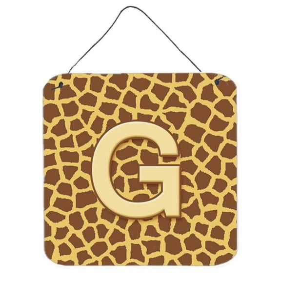Carolines Treasures Letter G Initial Monogram - Giraffe Aluminium Metal Wall Or Door Hanging Prints