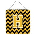 thumbnail image 1 of Carolines Treasures  Letter H Chevron Black & Gold Wall or Door Hanging Prints - 6 x 0.02 x 6 in., 1 of 1