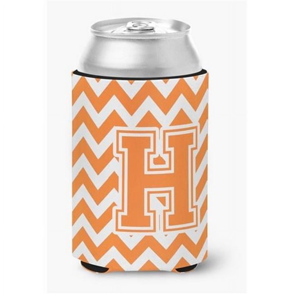 Carolines Treasures Letter H Chevron Orange & White Can or Bottle Hugger - Orange & White
