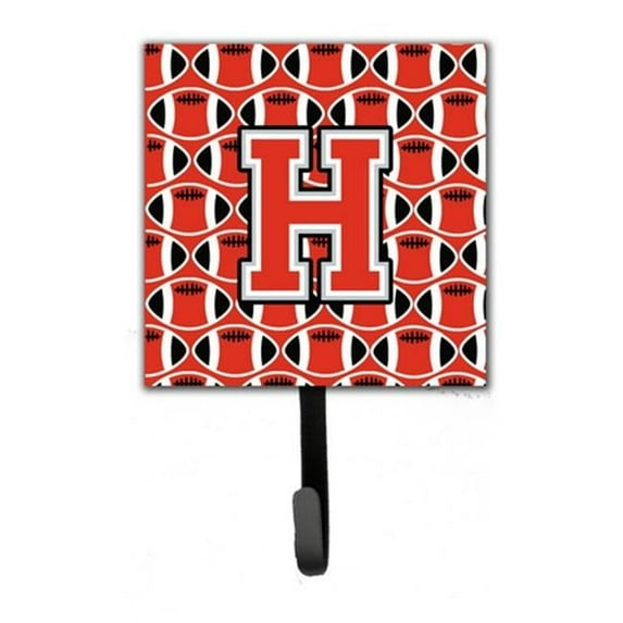 Carolines Treasures Letter H Football Scarlet & Grey Leash or Key Holder - Scarlet & Grey - 6in. H x 1.25in. W x 4.25in. L