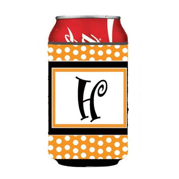 Carolines Treasures Letter H Initial Monogram - Orange Polkadots Can Or Bottle Hugger