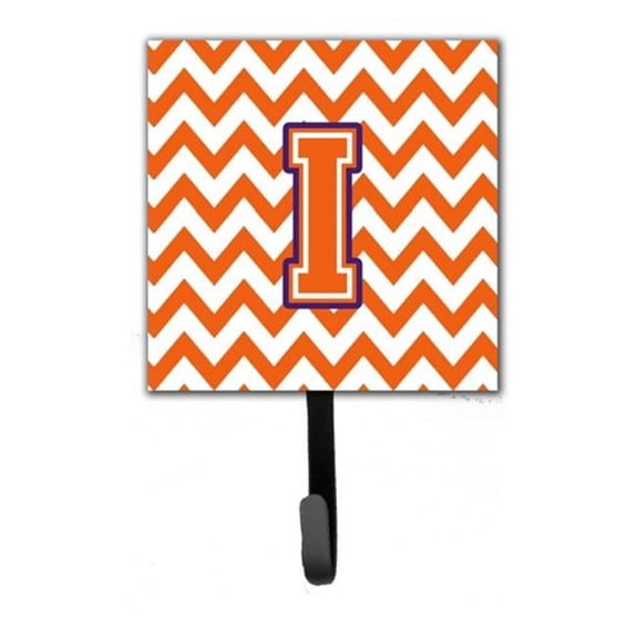 Carolines Treasures Letter I Chevron Orange & Regalia Leash or Key Holder - Orange & Regalia - 6in. H x 1.25in. W x 4.25in. L