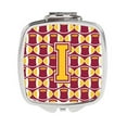 thumbnail image 1 of Carolines Treasures  Letter I Football Maroon & Gold Compact Mirror, 1 of 1