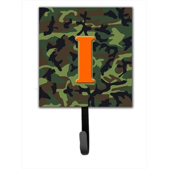 Carolines Treasures Letter I Initial Monogram - Camo Green Leash Holder Or Key Hook