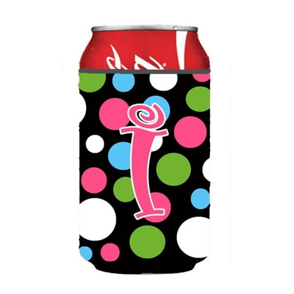 Carolines Treasures Letter I Initial Monogram - Polkadots And Pink Can Or Bottle Hugger