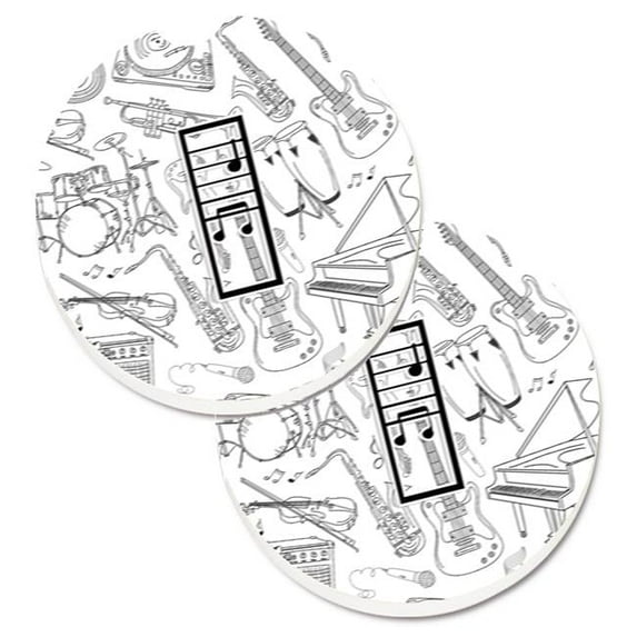 Carolines Treasures Letter I Musical Note Letters Set of 2 Cup Holder Car Coaster