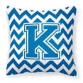 thumbnail image 1 of Carolines Treasures  Letter K Chevron Blue & White Fabric Decorative Pillow - Blue & White - 14in. H x 3in. W x 14in. L, 1 of 1