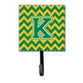 thumbnail image 1 of Carolines Treasures  Letter K Chevron Green & Gold Leash or Key Holder - Green & Gold - 6in. H x 1.25in. W x 4.25in. L, 1 of 1
