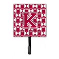 thumbnail image 1 of Carolines Treasures  Letter K Football Crimson - Grey & White Leash or Key Holder, 1 of 1