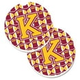 thumbnail image 1 of Carolines Treasures  Letter K Football Maroon & Gold Set of 2 Cup Holder Car Coaster - Maroon & Gold, 1 of 1
