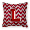 thumbnail image 1 of Carolines Treasures  Letter L Chevron Maroon & White Fabric Decorative Pillow, 14 x 3 x 14 in., 1 of 8
