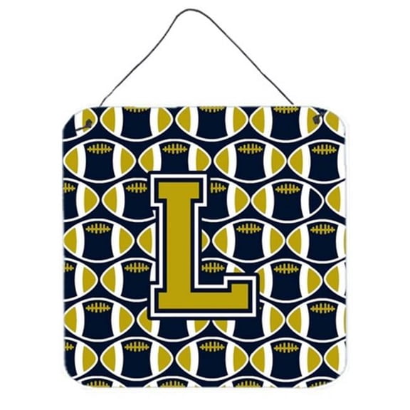 Carolines Treasures Letter L Football Blue & Gold Wall or Door Hanging Prints
