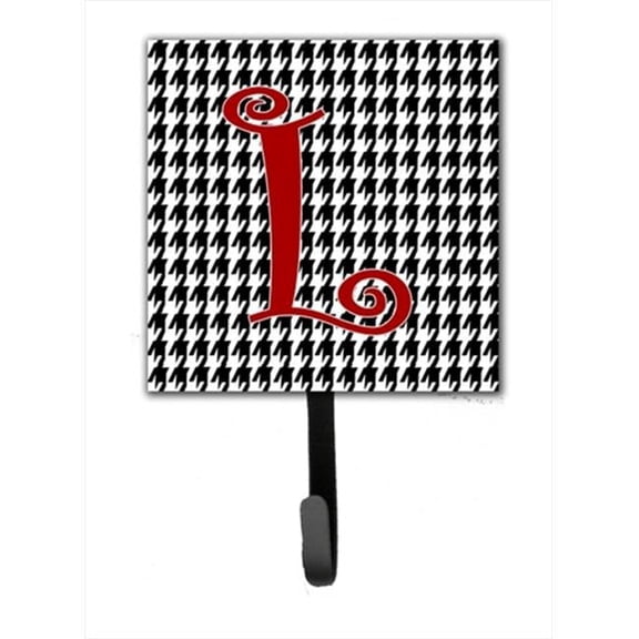 Carolines Treasures Letter L Initial Monogram Houndstooth Black Leash Or Key Hook