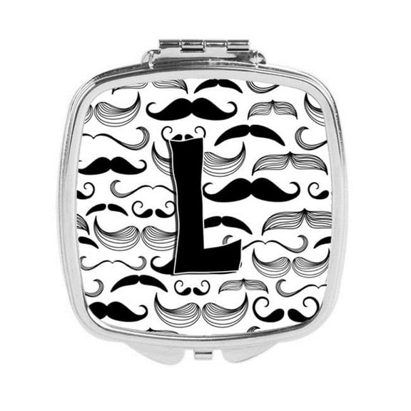 Carolines Treasures Letter L Moustache Initial Compact Mirror