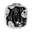thumbnail image 1 of Carolines Treasures  Letter M Day of the Dead Skulls Black Compact Mirror, 1 of 1