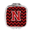 thumbnail image 1 of Carolines Treasures  Letter N Chevron Black & Red Compact Mirror - Black & Red, 1 of 1