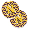 thumbnail image 1 of Carolines Treasures  Letter N Chevron Purple & Gold Set of 2 Cup Holder Car Coaster - Purple & Gold - 2.5in. H x 0.25in. W x 2.5in. L, 1 of 1