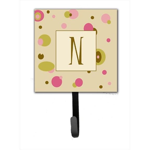 Carolines Treasures Letter N Initial Monogram - Tan Dots Leash Holder Or Key Hook