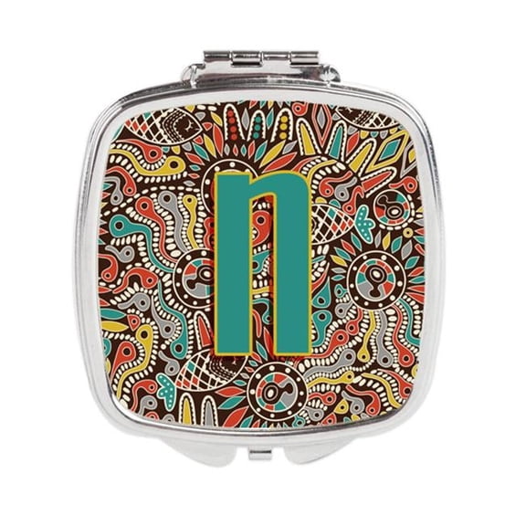 Carolines Treasures  Letter N Retro Tribal Alphabet Initial Compact Mirror