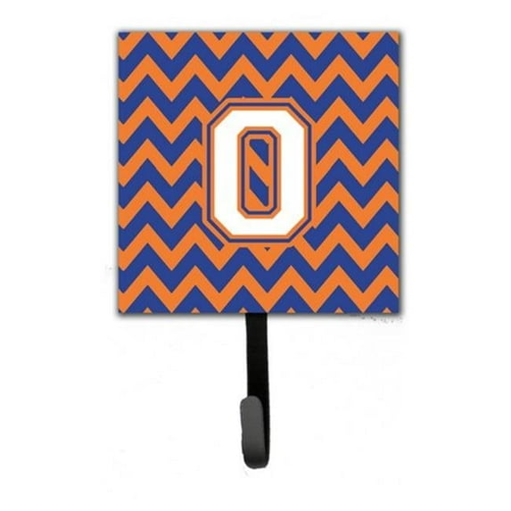Carolines Treasures Letter O Chevron Blue & Orange No.3 Leash or Key Holder - Blue & Orange - 6in. H x 1.25in. W x 4.25in. L
