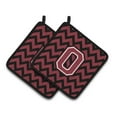 thumbnail image 1 of Carolines Treasures  Letter O Chevron Garnet & Black Pair of Pot Holders, 1 of 1