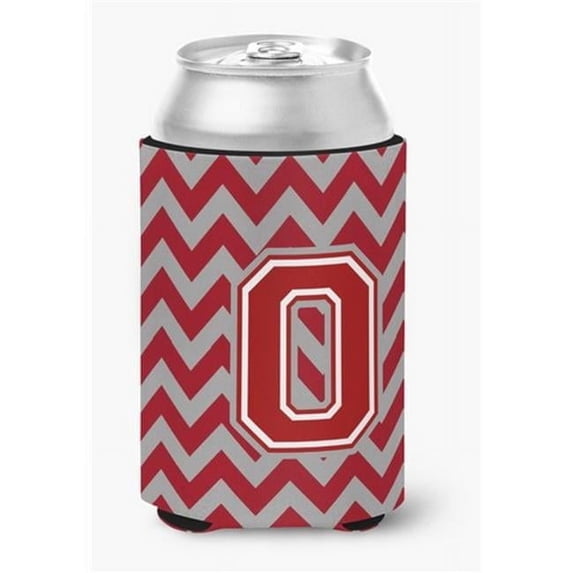 Carolines Treasures Letter O Chevron Maroon & White Can or Bottle Hugger - Maroon & White - 0.25 x 4 x 5.5 in.