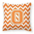 thumbnail image 1 of Carolines Treasures CJ1046-OPW1414 Letter O Chevron Orange & White Fabric Decorative Pillow, 1 of 1