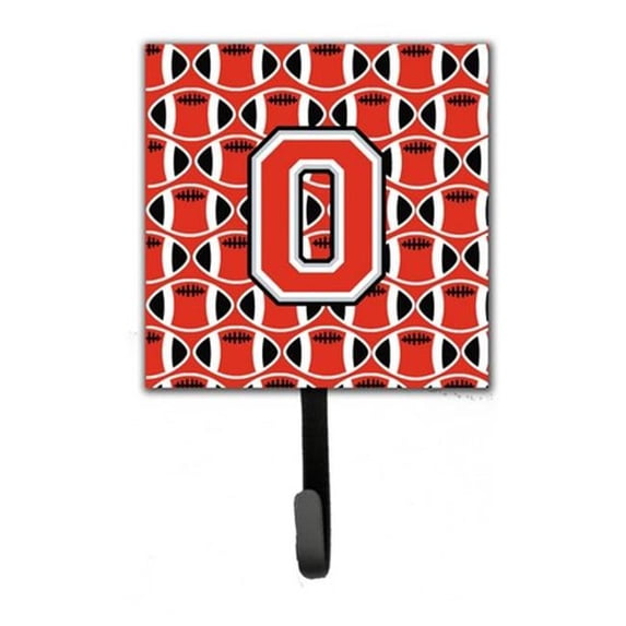Carolines Treasures Letter O Football Scarlet & Grey Leash or Key Holder - Scarlet & Grey - 6in. H x 1.25in. W x 4.25in. L