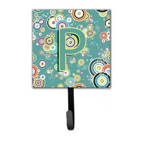 Carolines Treasures  Letter P Circle Circle Teal Initial Alphabet Leash & Key Holder