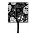thumbnail image 1 of Carolines Treasures  Letter P Day Of The Dead Skulls Black Leash & Key Holder - Black, 1 of 1