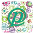 thumbnail image 1 of Carolines Treasures  Letter P Flowers Pink Teal Green Initial Foam Coasters- Set Of 4, 1 of 1