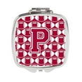 thumbnail image 1 of Carolines Treasures  Letter P Football Crimson - Grey & White Compact Mirror, 1 of 1