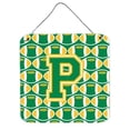 thumbnail image 1 of Carolines Treasures  Letter P Football Green & Gold Wall or Door Hanging Prints - Green & Gold - 6in. H x 0.02in. W x 6in. L, 1 of 1
