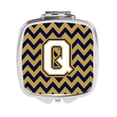 thumbnail image 1 of Carolines Treasures  Letter Q Chevron Navy Blue & Gold Compact Mirror - Navy Blue & Gold - 3in. H x 0.3in. W x 2.75in. L, 1 of 1