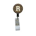 thumbnail image 1 of Carolines Treasures CJ1057-RBR Letter R Chevron Navy Blue & Gold Retractable Badge Reel, 1 of 2
