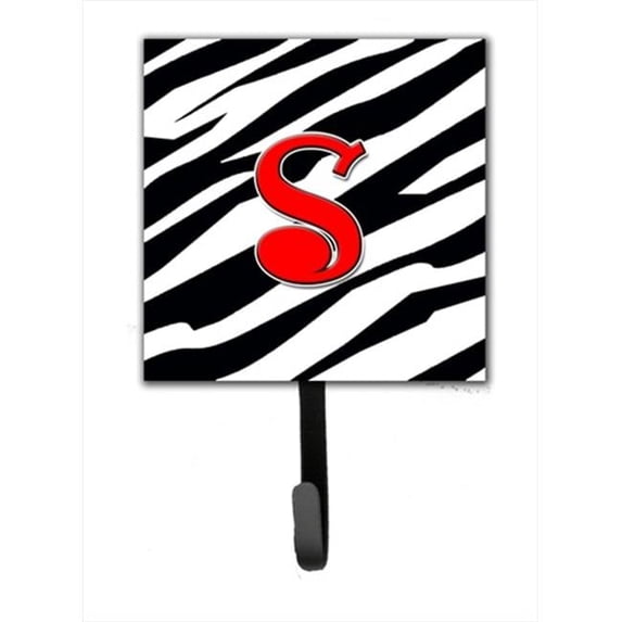 Carolines Treasures Letter S Initial Monogram - Zebra Red Leash Holder Or Key Hook