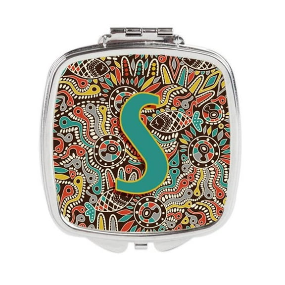 Carolines Treasures Letter S Retro Tribal Alphabet Initial Compact Mirror