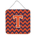 thumbnail image 1 of Carolines Treasures  Letter T Chevron Orange & Blue Wall or Door Hanging Prints - 6 x 0.02 x 6 in., 1 of 1