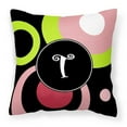 thumbnail image 1 of Carolines Treasures  Letter T Monogram - Retro in Black Fabric Decorative Pillow - 14 x 3 x 14 in., 1 of 1