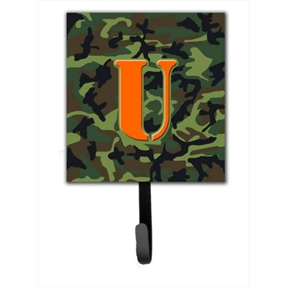 Carolines Treasures Letter U Initial Monogram - Camo Green Leash Holder Or Key Hook